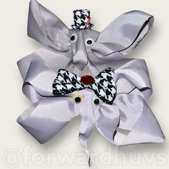 Elephant Wearing Hats Barrett x 2 | Handcrafted Hair Accessories - Picture 3 of 10